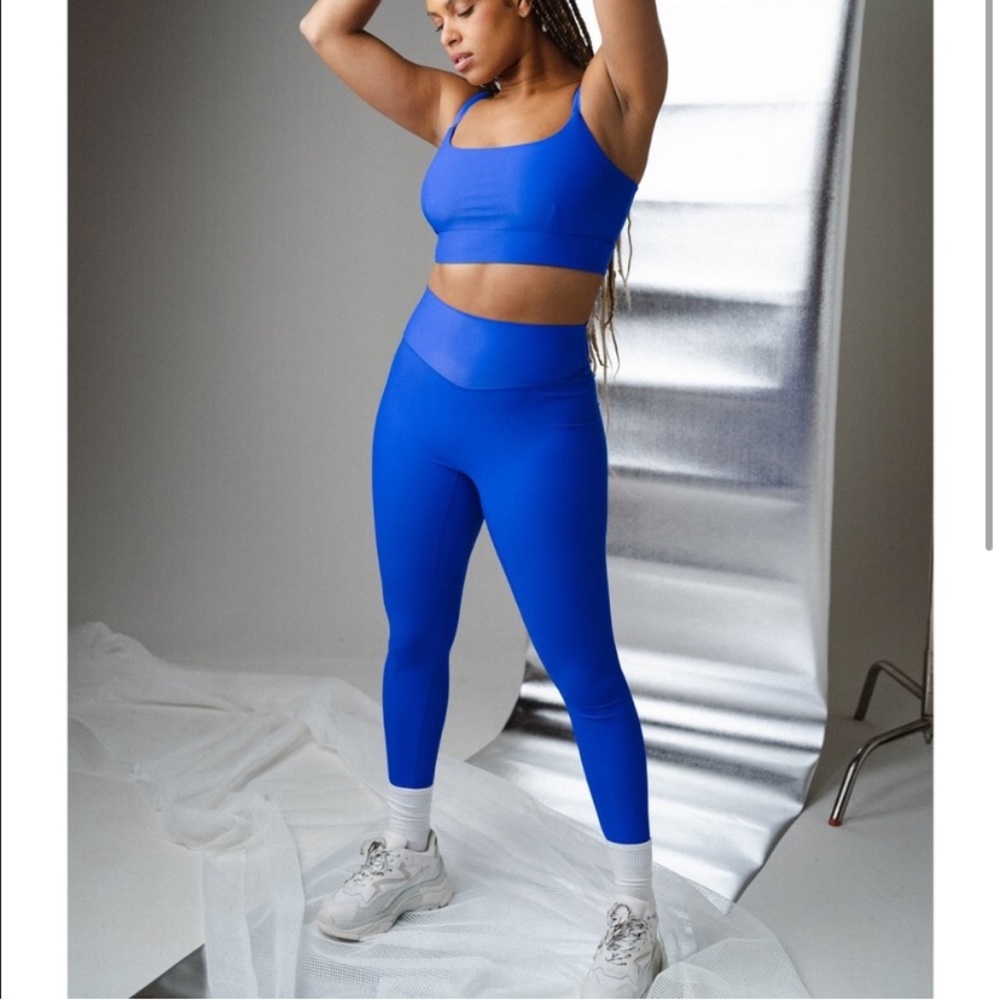 Balance Athletica Vitality Liquid Metal Legging Royal Blue Lustre Cobalt sz S - Picture 2 of 12